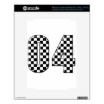 04 checkered auto racing number skin for the NOOK
