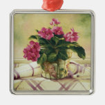 0511 African Violets in Mosaic Planter Ornament
