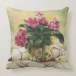 0511 African Violets in Mosaic Planter Pillow