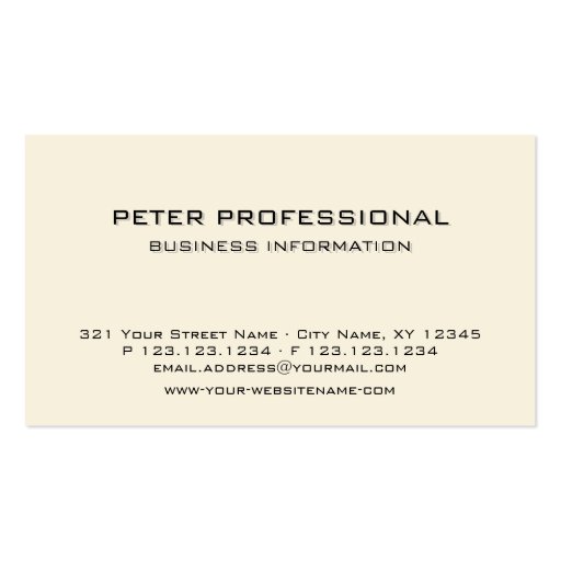 05 Modern Professional Business Card ivory cream (front side)