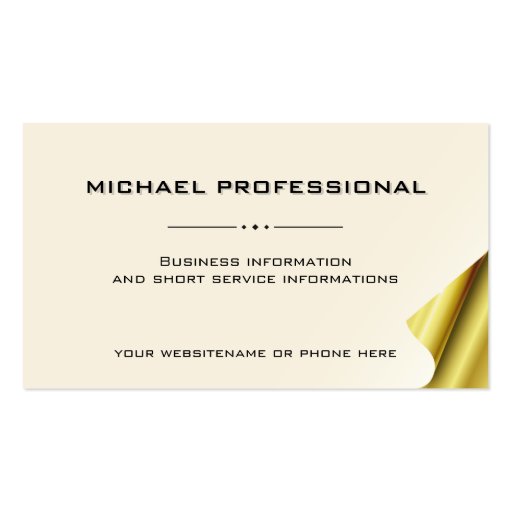 05 Modern Professional Business Card ivory gold (front side)