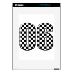 06 checkered auto racing number skin for the iPad