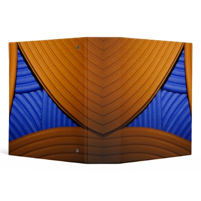 07 Blue & Orange Abstract Pyramid 2" Avery Binder by colourmatt