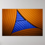 07 Single Blue & Orange Abstract Pyramid Print