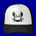 08122006 BLACK WHITE CRAB TATTOO TRIBAL GRAPHICS L hats
