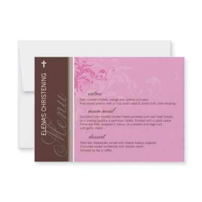 083 Voula :: Baptism Menu Card Custom Announcements by edgeplus