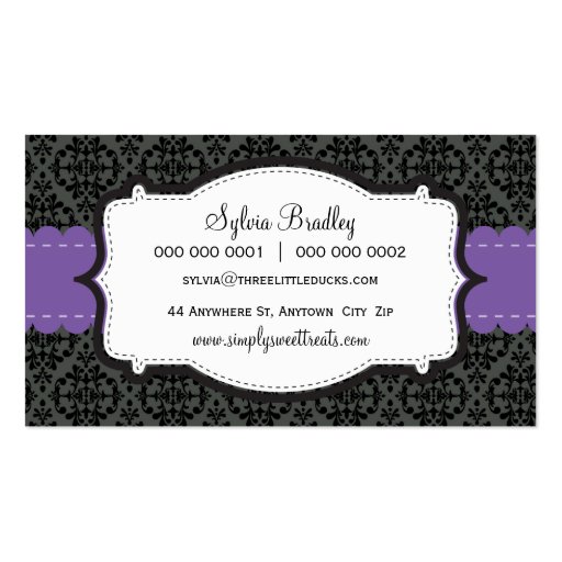 090 Christa :: BUSINESS CARD :: funky damask 10L (back side)