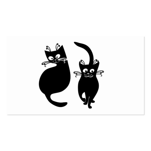 092 AND 081 BLACK CARTOON CATS PETS ANIMALS BLACK BUSINESS CARD TEMPLATE (back side)