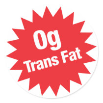 0g Trans Fat Sticker