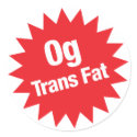 0g Trans Fat stickers