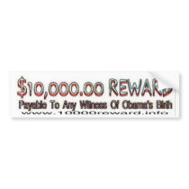 10000 Reward Bumper Sticker