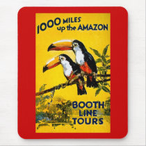 1000 Miles Up The Amazon- Vintage Travel Poster Mousepad