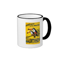1000 Miles Up The Amazon- Vintage Travel Poster Mug