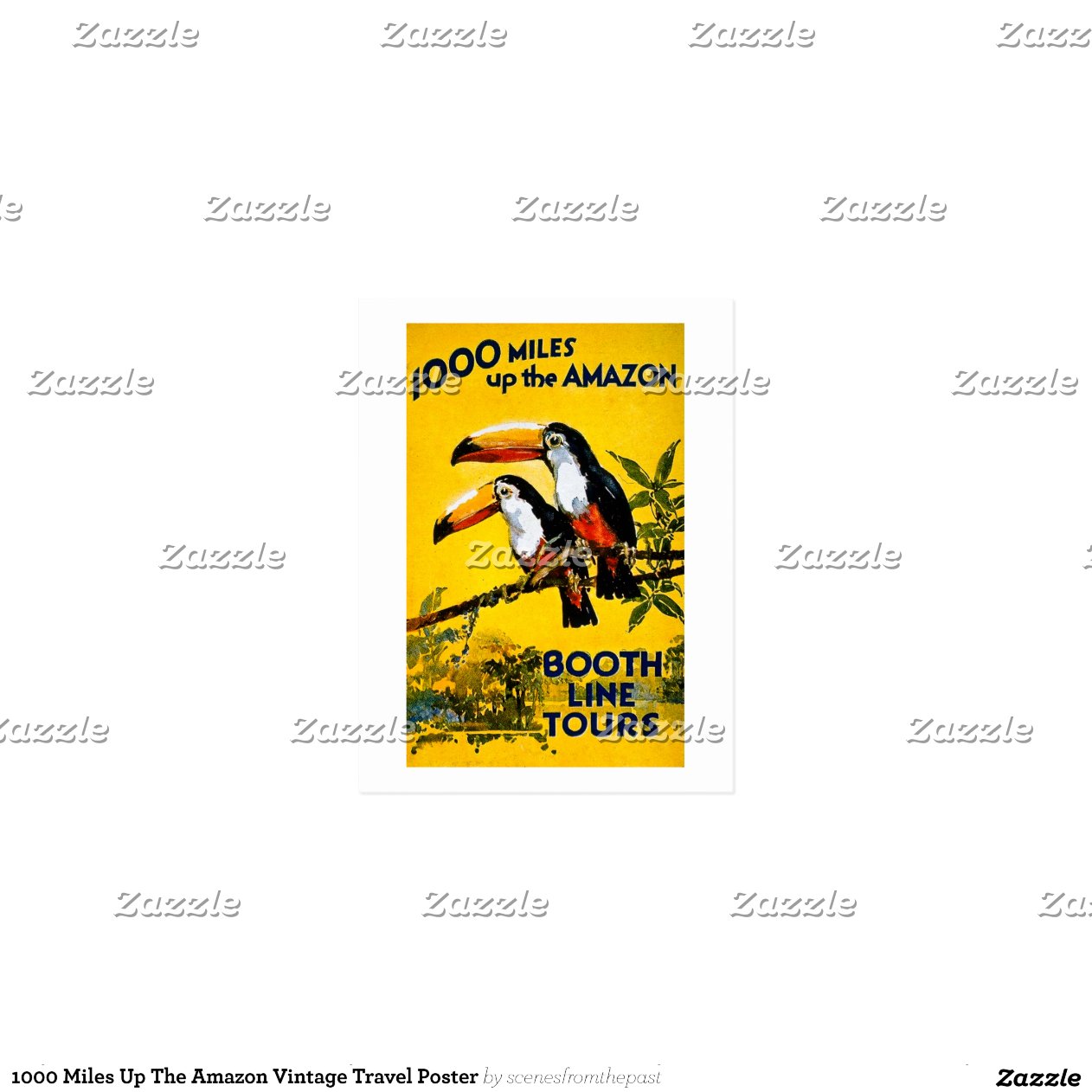 1000 Miles Up The Amazon Vintage Travel Poster Postcard Zazzle