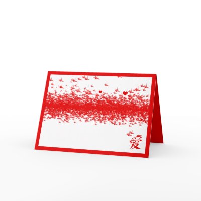 1000 Red Paper Cranes Card