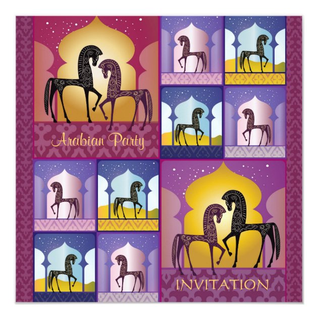 1001 Arabian Nights Party Invitation (front side)