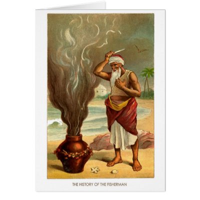 1001 Arabian Nights: The History of the Fisherman Greeting Card by VintageAppeal