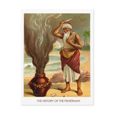 1001 Arabian Nights: The History of the Fisherman Post Card by VintageAppeal