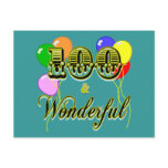 100 and Wonderful Birthday Gifts & Apparel Post Cards
