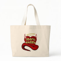 100% Angel Devil Heart Tote Bag