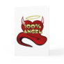 100% Angel Devil Heart Greeting Card
