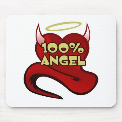 100% Angel Devil Heart Mouse Mats by doonidesigns