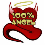 100% Angel Devil Heart Acrylic Cut Out
