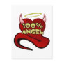 100% Angel Devil Heart Postcard
