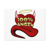 100% Angel Devil Heart Post Card