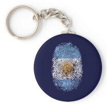 100% Argentinian DNA fingerprint Argentina flag gi Key Chains