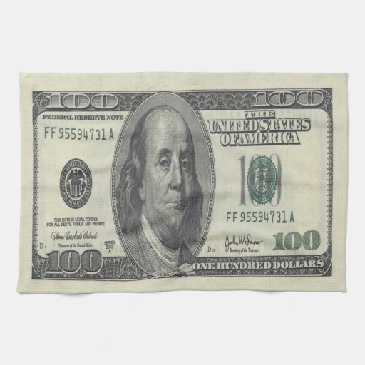 $100 bill towel