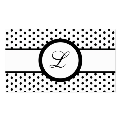 100 Black White Polkadot Pokadot Business Card (front side)