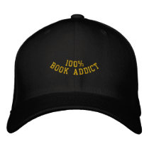 100% BOOK ADDICT embroidered hats