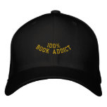 100% BOOK ADDICT EMBROIDERED BASEBALL CAP
