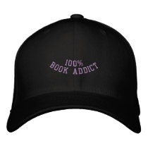 100% BOOK ADDICT embroidered hats