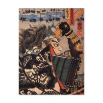 100 Brave Generals Japanese Samurai Painting Postcard