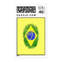 100% Brazilian DNA fingerprint Brasil pride gifts Postage Stamps