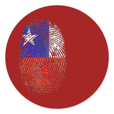 100% Chilean DNA fingerprint flag of Chile Round Sticker by SoccerJersey
