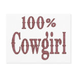 100% Cowgirl - (pink & brown plaid lettering) Post Cards