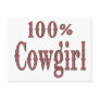 100% Cowgirl - (pink & brown plaid lettering) Post Cards