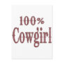 100% Cowgirl - (pink & brown plaid lettering) Postcard