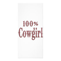100% Cowgirl - (pink & brown plaid lettering) rack cards