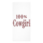 100% Cowgirl - (pink & brown plaid lettering) rack cards
