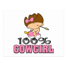 100% Cowgirl Postcard