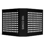100 Cows - White on Black (2.0in) 3 Ring Binders