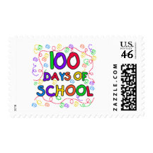 100 Days of School Confetti Tshirts and Gifts Postage Stamps