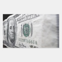 100 Dollar Bill (10) Rectangular Sticker