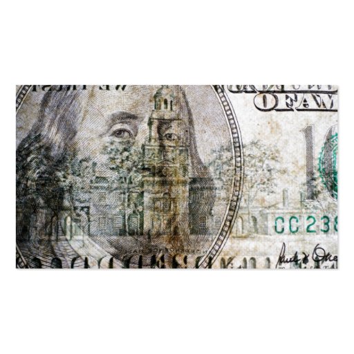 100 Dollar Bill (3) Business Card (front side)