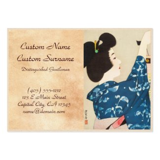 100 Figures of Beauties Wearing Takasago Kimonos Business Card Templates