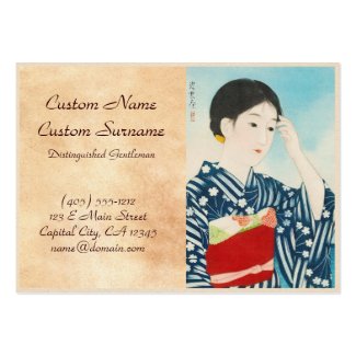 100 Figures of Beauties Wearing Takasago Kimonos Business Card Templates
